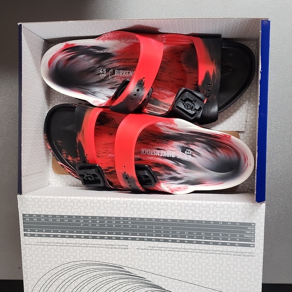 New BIRKENSTOCK ARIZONA EVA SANDALS Waterproof Tie Dye Red SIZE 12 (45) Sandals - Picture 4 of 5